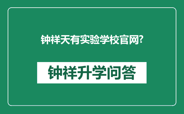 钟祥天有实验学校官网?