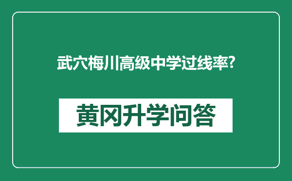 武穴梅川高级中学过线率?