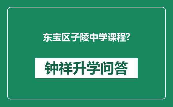 东宝区子陵中学课程?