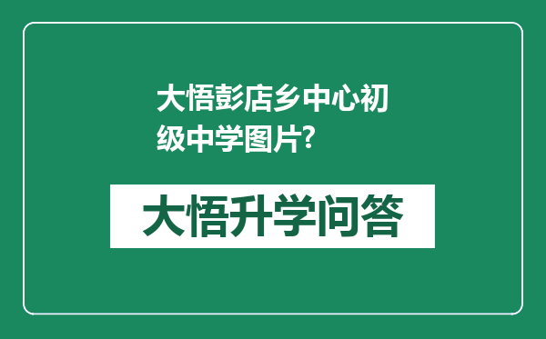 大悟彭店乡中心初级中学图片?