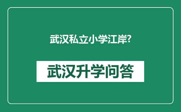 武汉私立小学江岸?