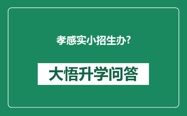 孝感实小招生办?