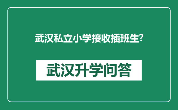 武汉私立小学接收插班生?