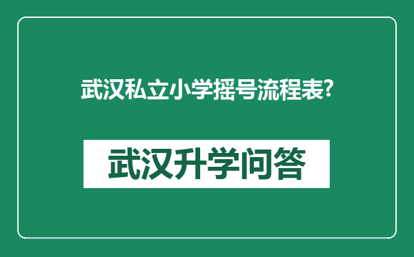 武汉私立小学摇号流程表?