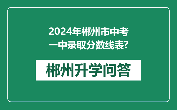 2024年郴州市中考一中录取分数线表?