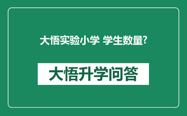 大悟实验小学 学生数量?