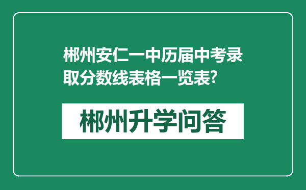 郴州安仁一中历届中考录取分数线表格一览表?