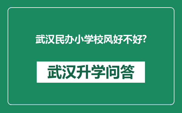 武汉民办小学校风好不好?