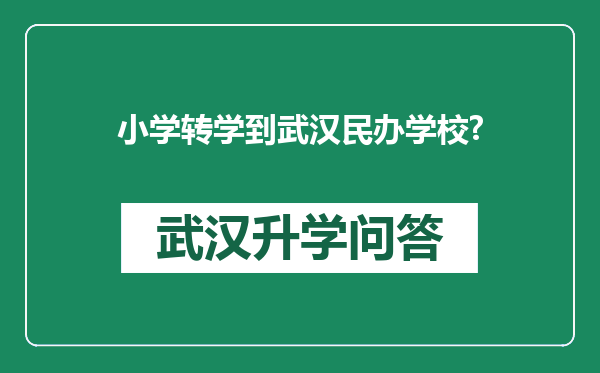 小学转学到武汉民办学校?
