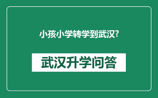 小孩小学转学到武汉?