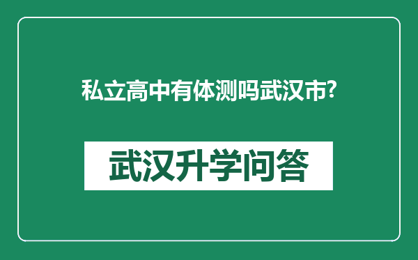 私立高中有体测吗武汉市?