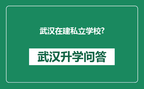 武汉在建私立学校?