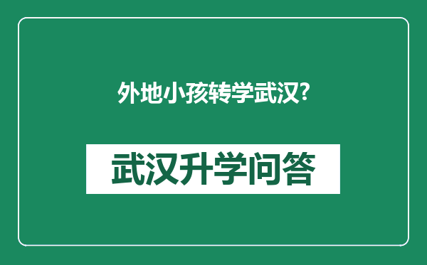 外地小孩转学武汉?