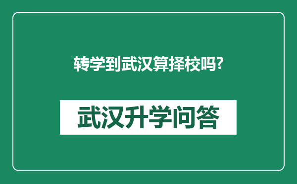 转学到武汉算择校吗?