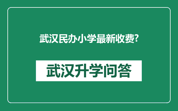 武汉民办小学最新收费?