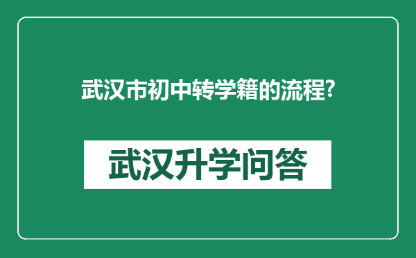 武汉市初中转学籍的流程?