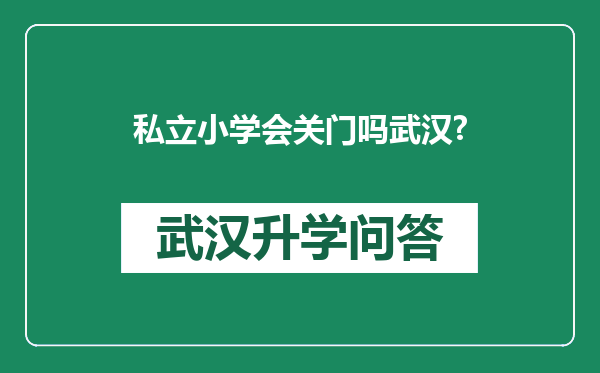 私立小学会关门吗武汉?