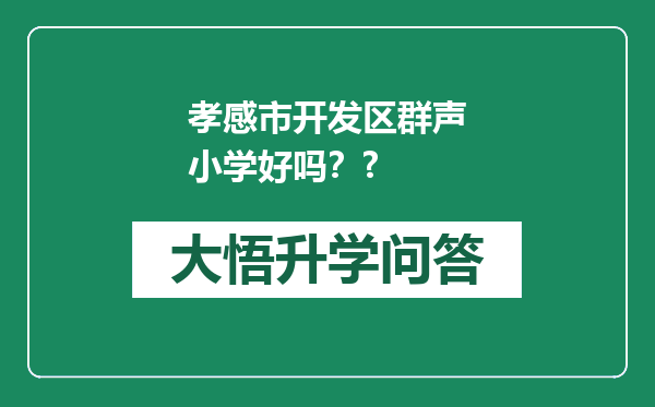 孝感市开发区群声小学好吗？?