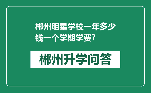 郴州明星学校一年多少钱一个学期学费?