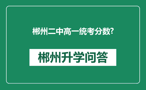 郴州二中高一统考分数?