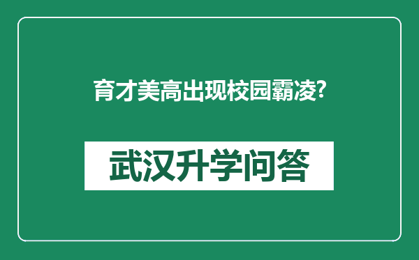 育才美高出现校园霸凌?