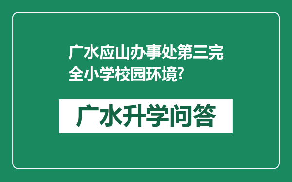 广水应山办事处第三完全小学校园环境?
