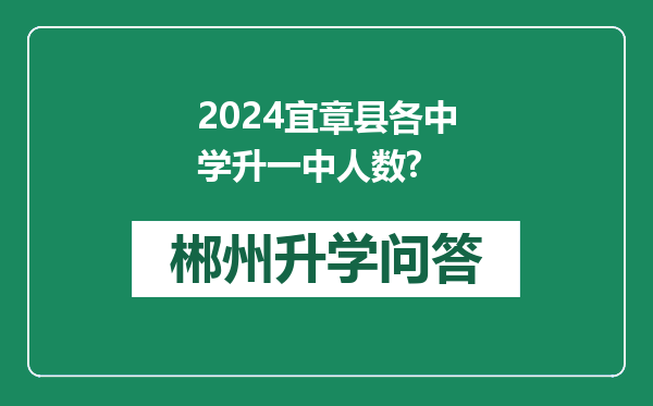 2024宜章县各中学升一中人数?