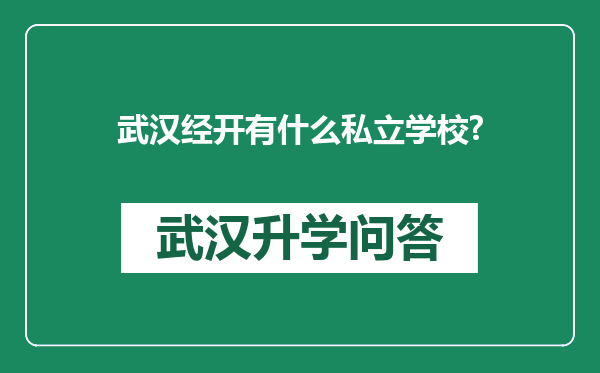 武汉经开有什么私立学校?
