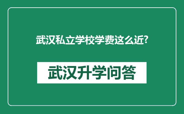 武汉私立学校学费这么近?