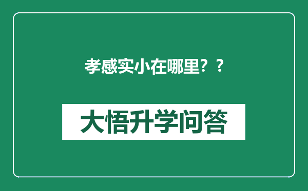 孝感实小在哪里？?