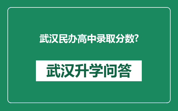 武汉民办高中录取分数?