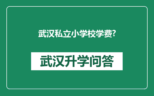 武汉私立小学校学费?