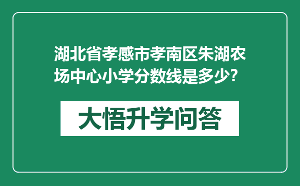 湖北省孝感市孝南区朱湖农场中心小学分数线是多少？
