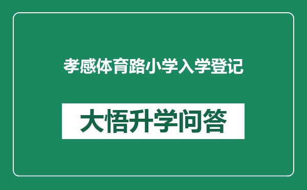 孝感体育路小学入学登记