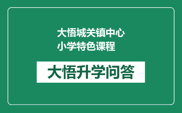 大悟城关镇中心小学特色课程