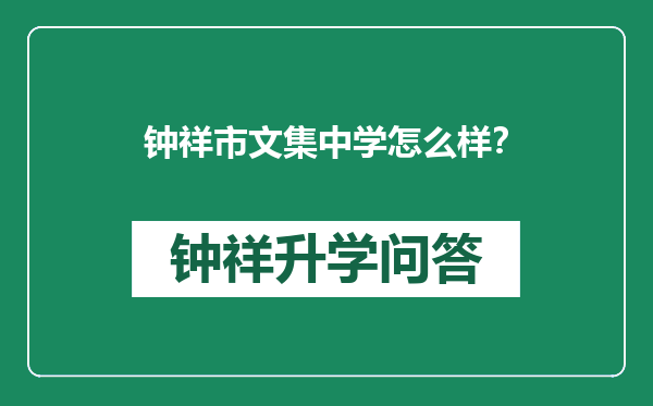 钟祥市文集中学怎么样？